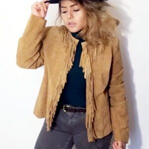 Adler Tan Fringe Women's Leather Jacket